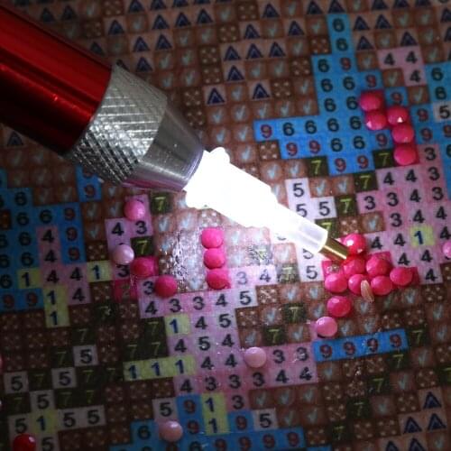 5D Diamond Painting Cross Stitch Tools Angled Tip Lighting Drill Pen Kits With Accessories DIY Crafts Accessories Storage Tray