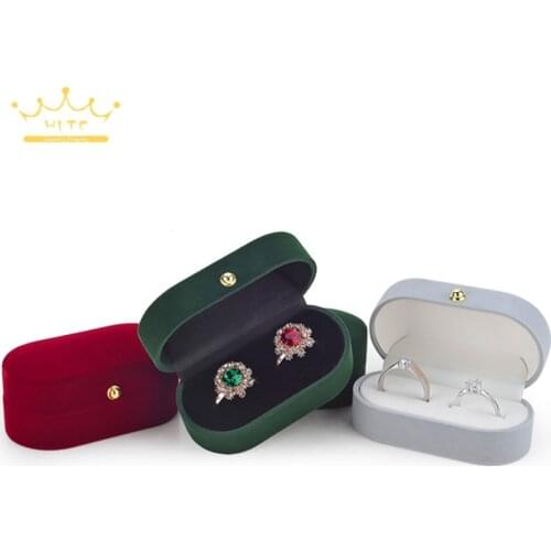 Velvet Double Rings Box Trinket Box Jewelry Organizer Jewelry Box Wedding Ring Box Joyeros Organizador De Joyas