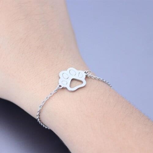 Friendship Bracelets-New Design Cat Paw Stainless Steel Custom Bracelet Femme Girls Fashion Jewelry Womens Accessories