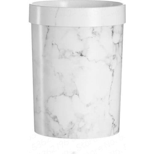 Household marble dustbin Nordic style high-end lidless dustbin simple creative dustbin high-end atmosphere