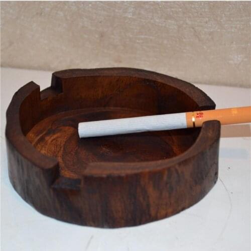 Wooden Ashtray Crative Fashion Wood Color Southeast Asia Features Solid Wood Ashtray Personality Wooden With Lid Ashtray