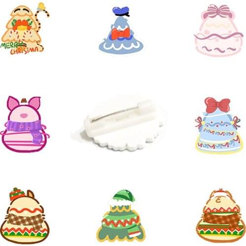 Disney Cartoon Color Cake Shape Acrylic Brooch Badge Cartoon Character Resin Brooch Children Fashion Enamel Accessories