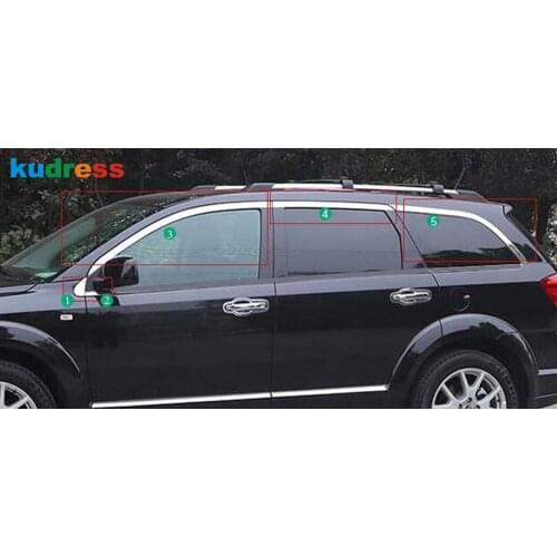 For Dodge Journey Fiat Freemont 7Seat JC 2012 2013 2014 Stainless Steel Upper Window Trim Cover Car Styling Accessories 10pcs