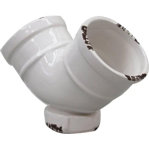 Interesting Ceramic Small Vase Creative Water Pipe Shape Design Succulents Plant Small Vase Simple Flower Pot for Home Office