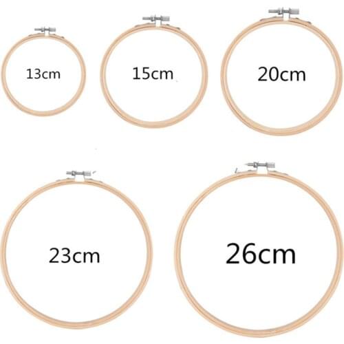 5 PCS Different Sizes Embroidery Hoop Circle Set Bamboo Frame Art Craft DIY Cross Stitch Chinese Traditional Sewing Manual Tools