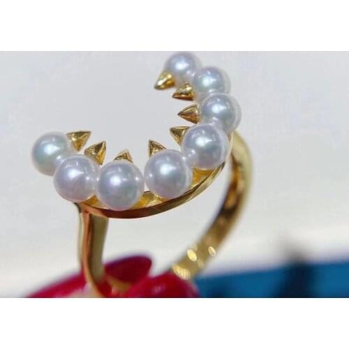 Unqiue Design 925 Sterling Silver Adjustable Ring Settings Findings Mountings Parts for Pearl Corals Jade Crystal, 5pcs/lot