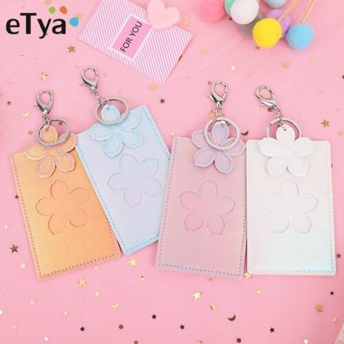 Leather Business ID Credit Bank Card Holder Students Bus Card Case Hand Rope Identity Badge Cards Cover for Women Men Wallet