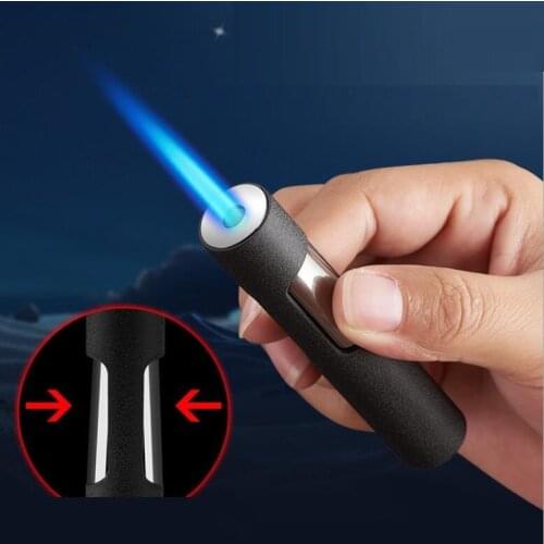 Creative Press Ignition Gas Lighter Inflatable Outdoor Windproof Portable Direct Impact Windproof Lighter