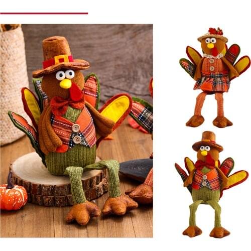 Turkey Doll Children Toys Turkey-shaped Ornaments 25*8*24cm Polyester + Fiber Harvest Festival Handmade Plush Home Decoration