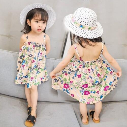 Girls' Summer Sling Dress Cool Princess Dress For Birthday Party Girl Clothes for 1-5 Y