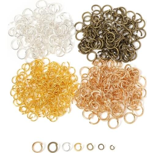 4~10mm Bronze/Silver/Rhodium Open Jump Rings Connectors for DIY Jewelry Findings & Components 200pcs Wholesale