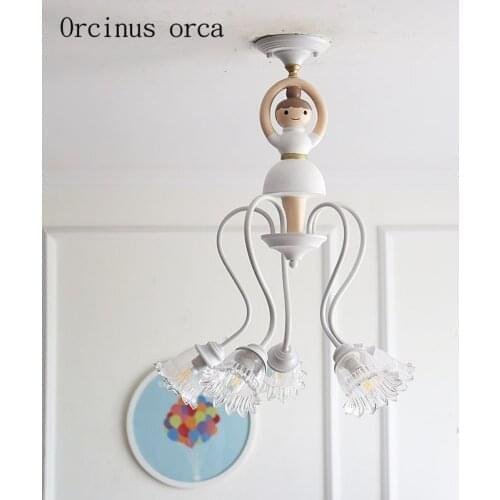 Nordic ballet children ceiling lamp girl bedroom Princess Room childrens room cartoon creative girl chandelier free shipping