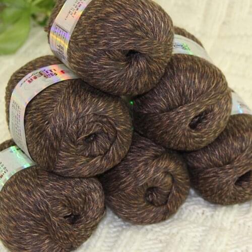 Sale 6balls X 50g pure high quality 100% cashmere warm soft Knitting Yarn 631 Coffee Khaki Brown Multi