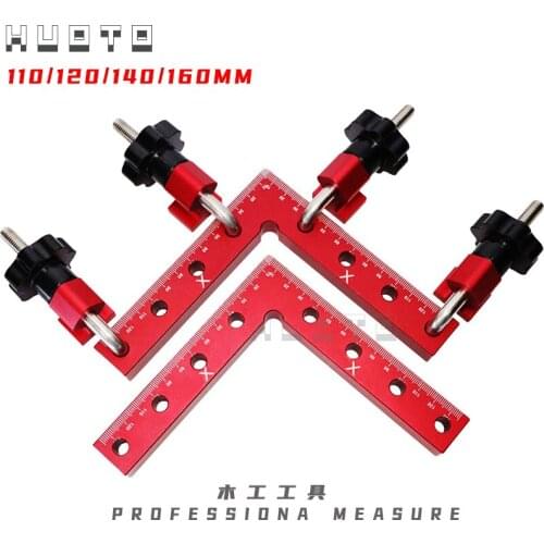 Woodworking Adjustable Corner Clamping Ruler Aluminium Alloy Right Angle Clamps L-Shaped Auxiliary Fixture Positioner Clips