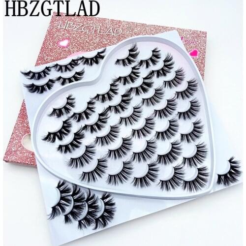 2-21Pairs 18-25 mm 3d Mink Lashes Bulk Faux Thick Long Wispy Natural Mink Lashes Pack Short Wholesales Natural False Eyelashes