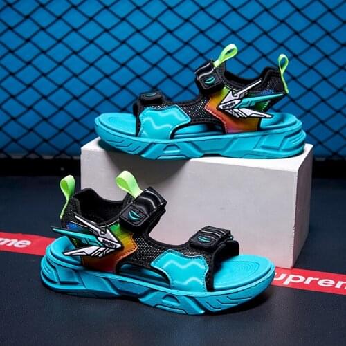 Childrens Sandals 2021 Summer Mech Boys Beach Shoes Big Kids Open-toed Slippers Non-slip Childrens Sports Sandals Korean Versi