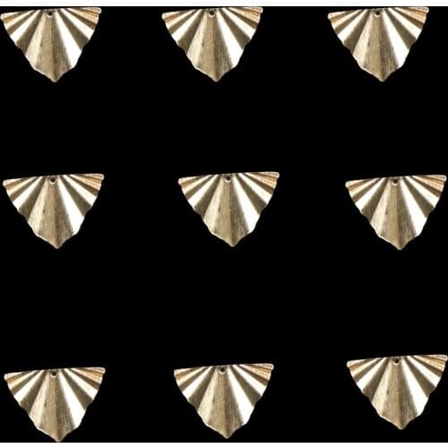 20 pieces of brushed brass single hole geometric shape unique wrinkle earring pendants, can be used as DIY jewelry accessories