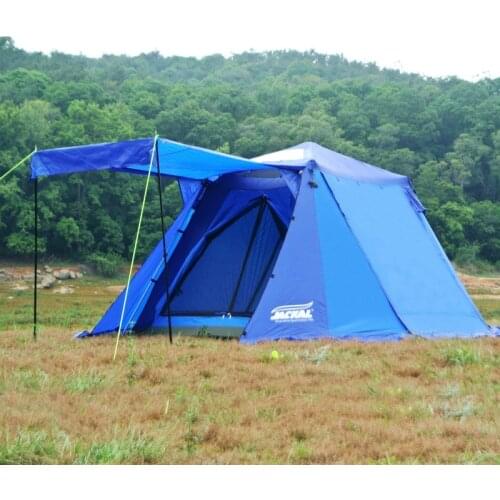 Outdoor double-layer automatic aluminum rod speed open free to build 3-4 people family self-driving field big tents