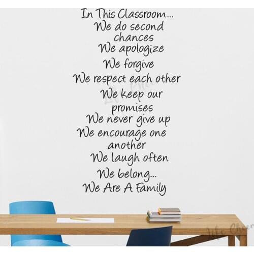 In This Classroom Quote Rules Wall Art Decals Students Class Rules Vinyl Wall Sticker Positive Encouraging Wall Poster AZ1014