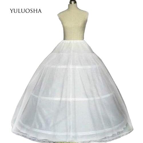 YULUOSHA White 3 Hoops Petticoat Underskirt for Wedding Dress Bridal Gown Bridal Hoop Skirt Short Slip Dress Faldas De Novia