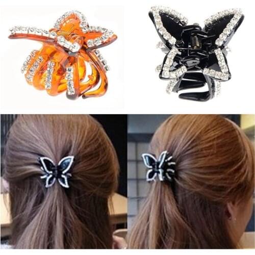 Crystal Clamp Hairpins Girl Bling Butterfly Hair Barrettes women Hair Accessories Hairgrips female Brand Hair Holder Hair Clip