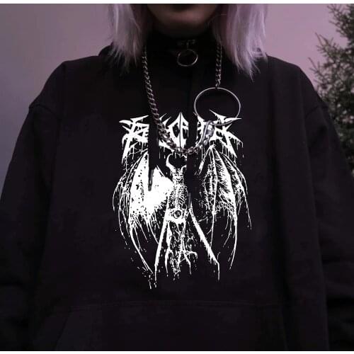 Womens blouse letter anime print, goth punk Oversized sweatshirt japanese fashion woman y2k black fashion casual woman hoodie