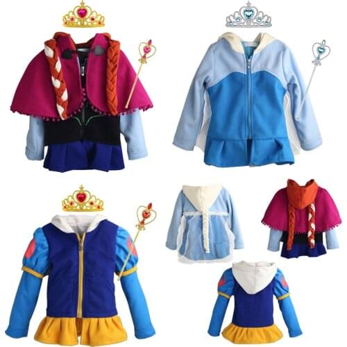 Winter Girl Wool Coat with Hood Snow Princess Costume Girl Snow Jacket Hoodies Thicken Hoodie Coat Outerwear Jacket