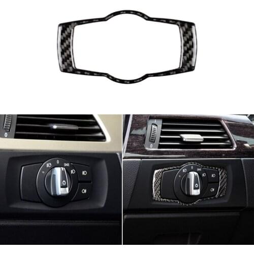 10pcs Carbon Fiber Headlight Switch Trim Decoration for BMW 3 Series 320i 325 05-12 Sticker Cover Trim Car Styling Accessories