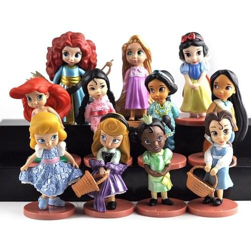 11PCS Disney Cartoon Frozen Mermaid Princess Decoration Cute Girl Gift Cake Decoration Happy Birthday Cake Topper Cupcake Topper