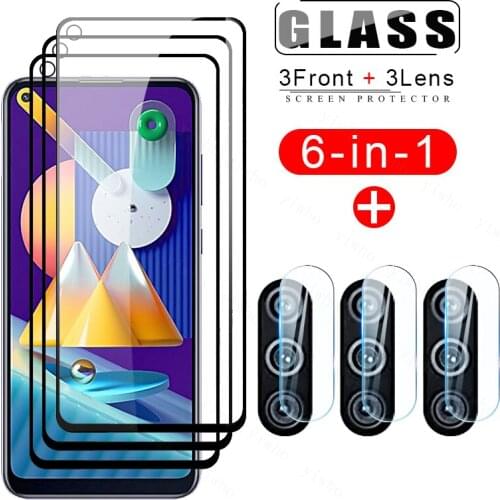 6in1 Tempered Glasses for Samsung Galaxy M11 Screen Protector Samsing Galaxy M 11 12 21 21s Protective Camera Lens Glass Film