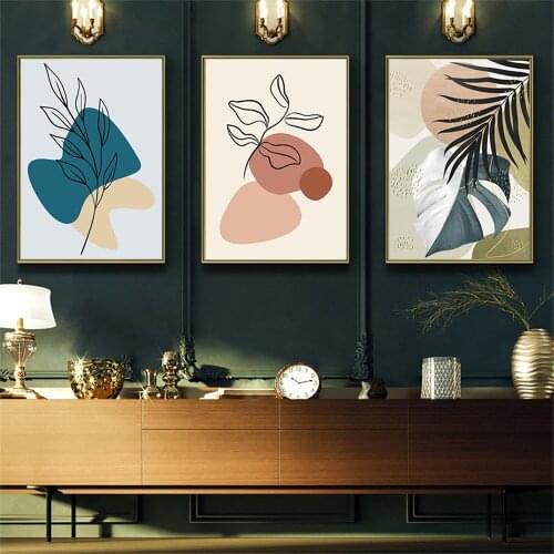 Abstract Plant Leaf Painting Picture Simple Nordic Style Home Decoration Poster Wall Painting Wall Art Decoration Canvas Print