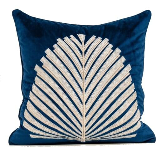 Velvet Embroidery Cushion Covers Trees Pattern Home Decorative Pillow Cases Blue Orange Black Throw Pillows 45 X 45cm