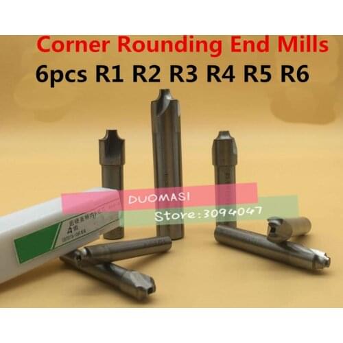 Free Shipping - 6pcs New 2/4F Corner Rounding End Mill R1.0-R6.0 Endmill Tool Milling Cutter