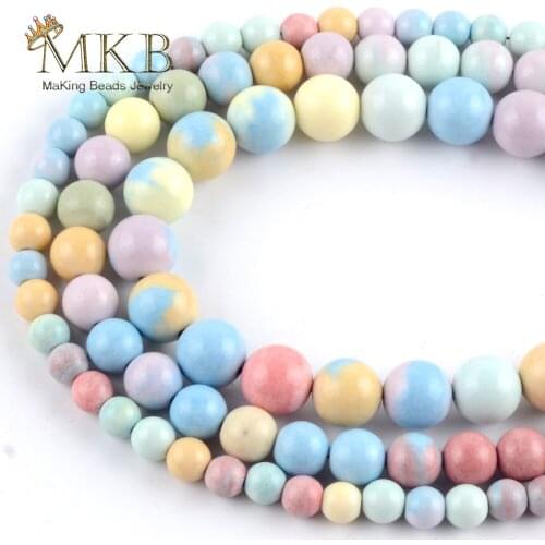 Natural Stone Beads 6/8/10mm Rainbow Alashan Stone Rock Round Beads For Jewelry Making Diy Handmade Bracelets Jewellery 15inch
