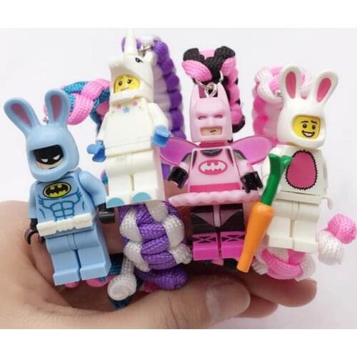 Buzz Lightyear Building Block Bracelet Super Hero TOY Rainbow Rope Bracelet Bricking Charm Paracord Bracelet Kids Gift Jewelr