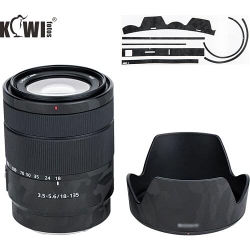 Kiwi Anti-Scratch Lens & Lens Hood Cover Skin Film for Sony E 18-135mm f/3.5-5.6 OSS SEL18135 Lens Shadow Black 3M Sticker