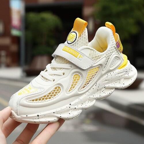 Childrens Sports Shoes 2020 New Girls Casual Leather Mesh Sports Shoes Childrens Breathable Running Shoes Toddler Sports Shoes