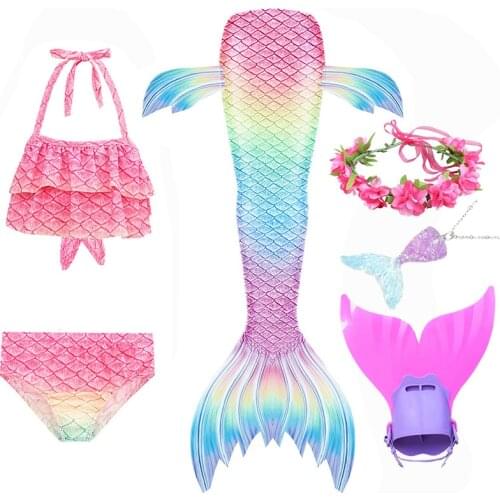 Girls Ariel Swimming Mermaid Tails for Swimsuit Costumes Kids Children Gift Little Mermaid Swimwear Can Add MonoFin Cosplay