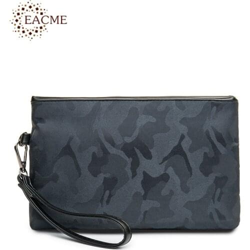 EACME Fashion Camouflage Blue Small Envelope Bags Men Day Clutches Business Handbag Women Banquet Party Wristlet Bag Nylon NEW