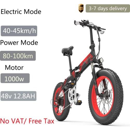 X2000PIUS Electric Bike 48V 12.8AH 1000W Electric Snow Bike Foldable Electric Mountain Bike