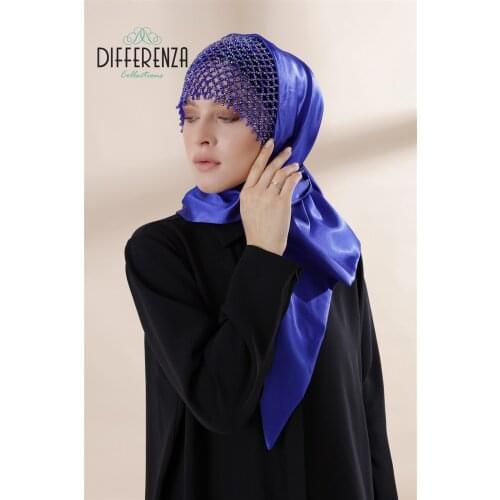 Hijab Turban Hand Made Haute Couture Embroidery Wedding Scarf Differenza Muslim Women clothing Islamic Fashion Uzbekistan