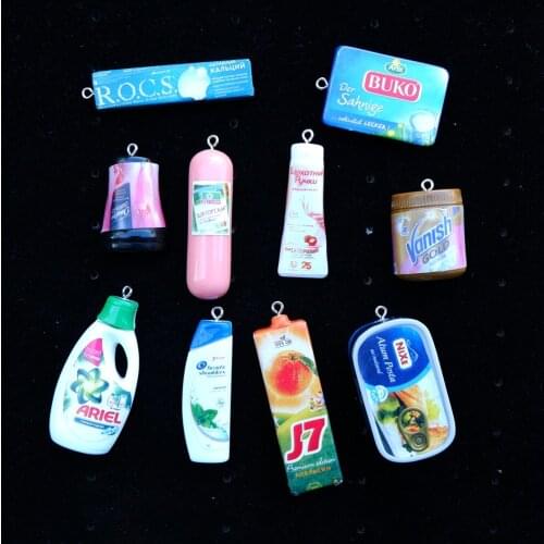 Kawaii Shampoo Food Charms Bracelets Necklace Earring Jewelry Making Flat Back Cabochon Pendants