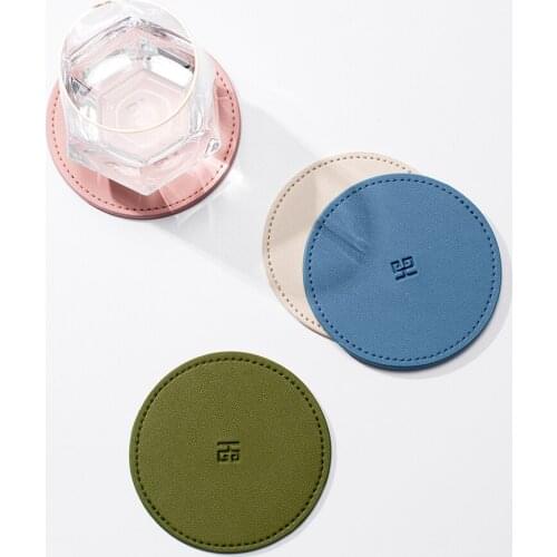 Kitchen Accessories Anti-Scalding Leather Placemat Tableware Pad Oil Water Resistant Heat Insulation Non-Slip Tablemat Coaster