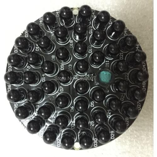 Lihmsek 5pcs 940nm No Red Exposure at night 48pcs Black IR LEDs Light Board For CCTV IR Illuminator Lamp Invisible at night