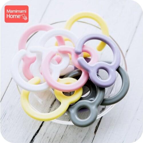 Mamihome 5pcs White Plastic Ring Links For Baby Stroller Toys Pacifier Hook Plastic Diy Dummy Clips Baby Charms Baby Teether