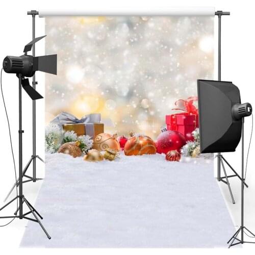 MEHOFOTO Gift Vinyl Photography Background For Merry Christmas Snow New Fabric Polyester Backdrop For Photo Studio 6296