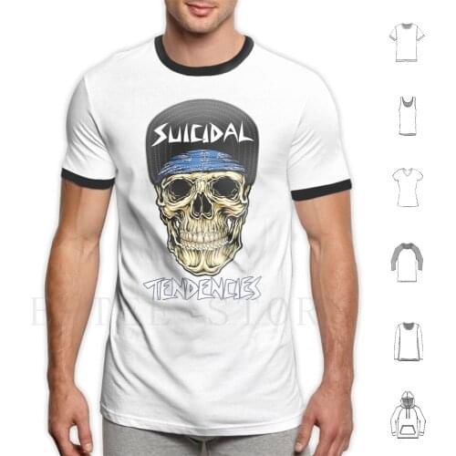 Suicidal Tendencies-Skull T Shirt Cotton Men DIY Print Suicidal Tendencies Institutionalized Punk Latino Possessed To Skate Los