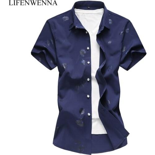 Mens Flower Shirt 2019 Summer New Fashion Flower Print Short Sleeve Shirt Mens Clothes Plus Size 7XL Casual Floral Shirt Men