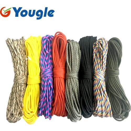 10 Pcs/Lot 550 Paracord Parachute Cord Lanyard Rope Mil Spec 7 Strand 100ft outdoor tools Binding rope Clothes line 113 colors