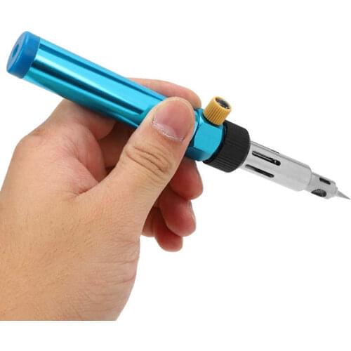 Cordless Soldering Iron Pen Portable Refillable Butane Gas Blow Torch w/Soldering Tip 3 in 1 Adjustable Temp for Automotive